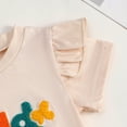 thumbnail image 6 of KPOPLK Toddler Baby Girl Clothes Letter Embroidered Short Sleeve T Shirt Shorts Sets Summer Outfits(Light Yellow#3,0-6 Months), 6 of 9