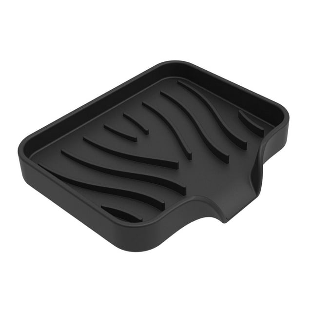 GUOOL Portable Soap Dish Anti Skid Self Draining Decorative Tray Organizer Travel Soap Black