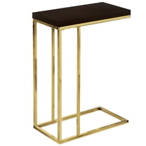 18.25" x 10.25" x 25.25" CappuccinoGold Particle Board Metal  Accent Table