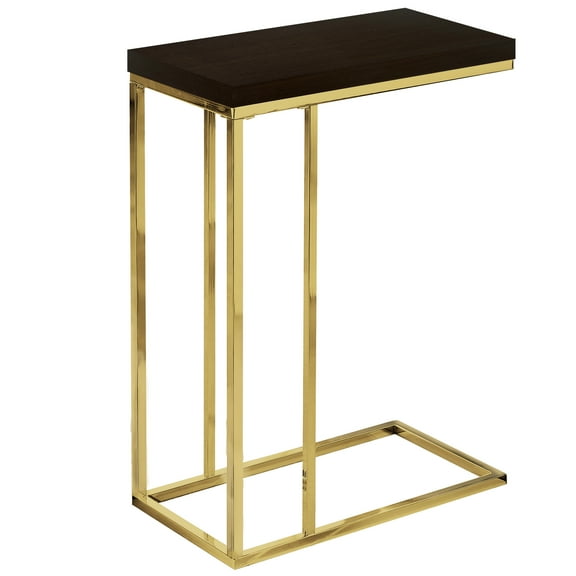 18.25" x 10.25" x 25.25" CappuccinoGold Particle Board Metal  Accent Table