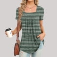 thumbnail image 2 of Blouses à Manches Courtes pour Femmes Mode Imprimée Décontractée Col Rond T-Shirt Ample Blouse Hauts à Manches Courtes pour Femmes, 2 of 5