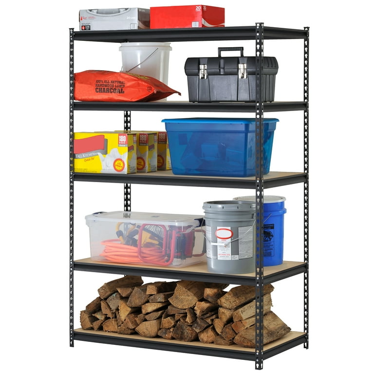 Muscle Rack Industrial-Grade 5-Shelf Steel Shelving Unit, 48