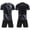 E137-Black, variant on Boys' Summer Soccer Short Sleeve Jersey Set, Printed Quick Dry and Breathable Sportswear, Stylish Crew Neck Training Suit
