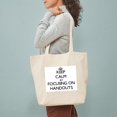 thumbnail image 3 of CafePress - Keep Calm By Focusing On Handouts Tote Bag - Unisex Canvas Tote Bag, Beige, 1-Piece, 3 of 7