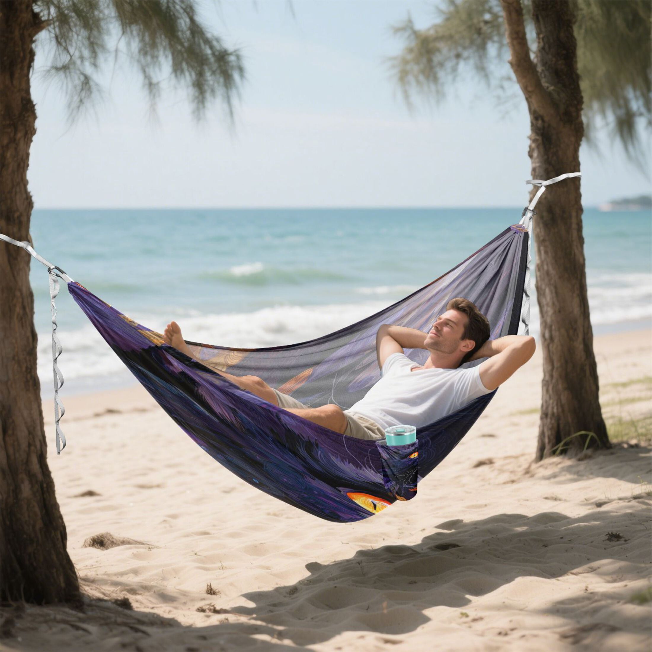 Hanging Hammock Portable Travel Camping For Outdooor Beach Camping Hiking A Cat