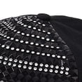 thumbnail image 4 of Slccxzc Fashion Diamond Studded Baseball Caps Flat Brim Outdoor Hats Bling Punk Snapback Cap for Women Men, 4 of 7