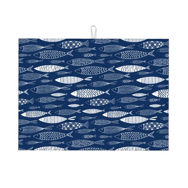 Fotbe Ornamental Fish Alfombrilla de Secado para Cocina con Estampado, 18x24 Pulgadas