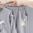 thumbnail image 6 of TOWED22 Baby Girl Clothes Fall Winter Toddler Outfits for Girls Graphic Shirt Tops Flare Joggers Pants Girls Clothing Set,Grey,2-3 Y, 6 of 8