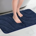thumbnail image 2 of Unique Bargains Non Slip Bath Mat Geometry Bathroom Rug Absorbent Mat Microfiber Bath Rugs Dark Blue 16" x 24", 2 of 6