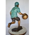 thumbnail image 5 of Nifao Young Boy Bouncing Basketball Bronze Statue – Home Office Decor Sculpture, 27"L x 20"W x 36"H, 5 of 11