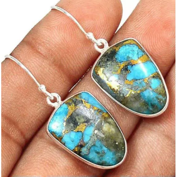 K-KED Vintage Turquoise 925 Silver Ear Hook Women Earrings Wedding Dangle Drop Jewelry-Style 5