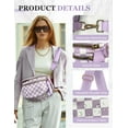 thumbnail image 4 of Lbming Checkered Nylon Crossbody Bag for Women, Spacious Checkered Bum Bag Purse Shoulder Bag Sling Bag with Shoulder Strap, 4 of 6