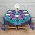 thumbnail image 3 of Colorful Tie Dye Mandala Pattern Square Tablecloth,Waterproof Square Table Cover,Wipeable Spillproof Washable Table Cover for Home Kitchen Party Decor 60"x60"(152x152cm), 3 of 6