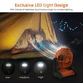 thumbnail image 3 of Portable Camping Fans for Tent, 270° Rotation Stepless USB Rechargeable Fan with Outdoor LED Light for Office Bedroom Outdoor, 3 of 5