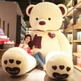 thumbnail image 4 of Juguete de peluche de piel de dibujos animados de tamaño gigante, suave, Animal grande, amor, bufanda, oso, cojín vacío, almohada, muñeca, niño, niña, regalos, 4 of 5