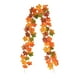 thumbnail image 2 of Guirnalda artificial de ratán de hojas de arce - Decoración otoñal de 78,74 pulgadas para puertas, paredes y ventanas - Follaje plástico realista naranja y rojo, 2 of 6