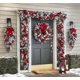 thumbnail image 3 of Corona de Navidad Ganfancp Flocking Ratán Colgante Decoración Europea Americana, 3 of 6