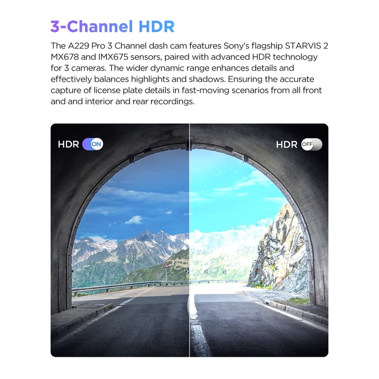 VIOFO A229 Pro 4K HDR Dash Cam – Front 4K + Rear 2K, With Hardwire Kit