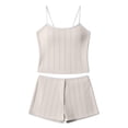 thumbnail image 4 of Asgosdo Two Piece Pajamas Sets for Women Sleeveless Cami Top and Shorts Slim Fit Loungewear Soft Casual Sleepwear, 4 of 5