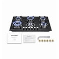 thumbnail image 1 of Parrilla De Gas Empotrables Estufas 6 Quemadores Cristal Templado Color Negro Gas Lp O Gas Natural, 1 of 5