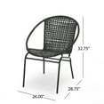 thumbnail image 3 of Outdoor Dining Chairs, Patio Dining Chair Set of 2, All-Weather Rattan Chairs, Outdoor Dining Wicker Chairs with Armrests for Indoor Balcony Pool Backyard (Black), 3 of 5