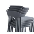 thumbnail image 5 of Xdeco Modern Dining Chairs Set of 4, Stackable Plastic Chair with Anti-Slip for Indoor/Outdoor, Home, Kitchen, Office, Living Room, No Assemably, Gray, 5 of 9