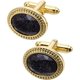 thumbnail image 1 of Gemelos de piedras preciosas negras de poliedro para hombre en caja de regalo Gemelos ovalados para hombre Gemelos para boda, camisa, fiesta, cumpleaños, aniversario, vestido, 1 of 4
