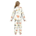 thumbnail image 3 of Fluffy Pajamas Set Fuzzy Winter Warm Pj Sets Pullover Tops and Long Pants Cats and Fish Pattern Large, 3 of 8