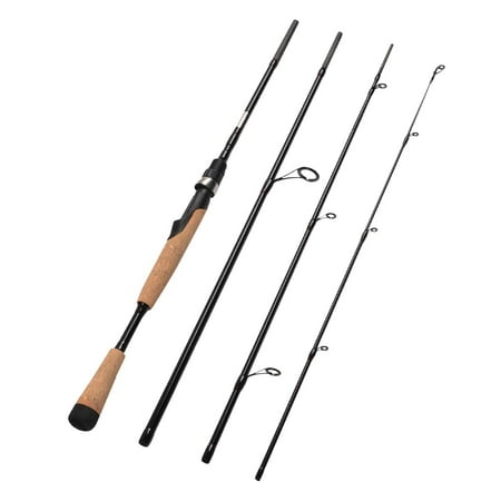 4 Pieces Travel Spinning Rod Medium Carbon Spinning Fishing Rod Portable Fish...