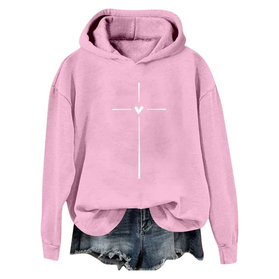 XINXIAOO Hoodies for Women Long Sleeve Hoodie Women Hoodies Pullover Baggy Hoodies Pink Hooded Sweatshirt Winter Essentials Cute Sweatshirt