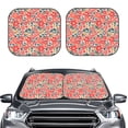 thumbnail image 2 of Sikiie Small Coral Red Flowers Print Foldable Car Windshield Sun Visor, Car Window Sunshade Suitable for Sedan, SUV and Truck Car Accessories-Large, 2 of 6