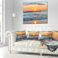 thumbnail image 2 of Designart Beautiful Sunrise over the Horizon. - Modern Beach Throw Pillow - 18x18, 2 of 4