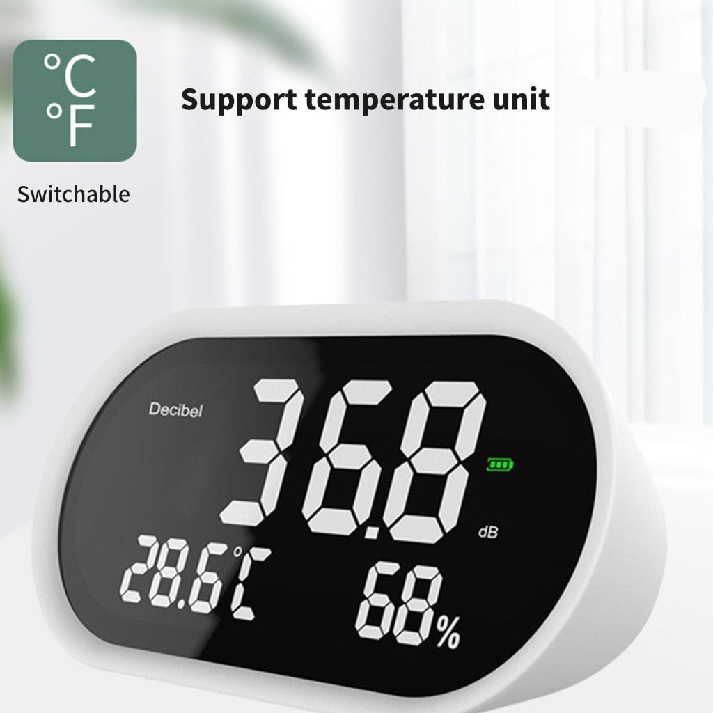 Air Tester For Home Office Precise Measurement Of Temperature Humidity Noise Levels LCD Display Rechargeable