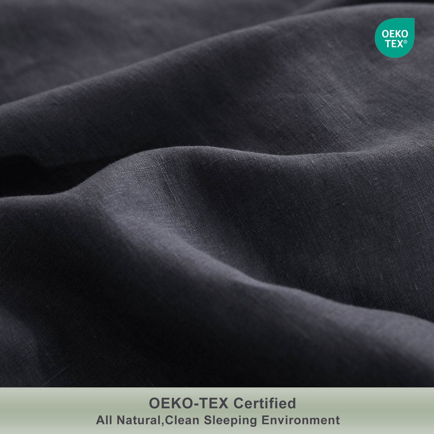 TOSMO 100% Linen Duvet Cover Set with Button Closure, 2 Pieces (1 Duvet Cover with 1 Pillowcases), Soft Breathable Durable Farmhouse Bedding