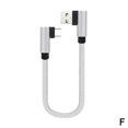thumbnail image 2 of Short 25cm double elbow cable for Android Apple TYPE-C braided fabric charging cable 90 degree elbow USB bend F3T1, 2 of 6