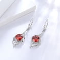 thumbnail image 4 of Juwaliy Aretes Colgantes para Mujer Aretes de Piedra de Nacimiento de Enero Granate Rojo Colgantes Plata Esterlina 925 Cierre de Palanca Joyería de Cola Madre Esposa Regalo de Navidad Cumpleaños San, 4 of 11
