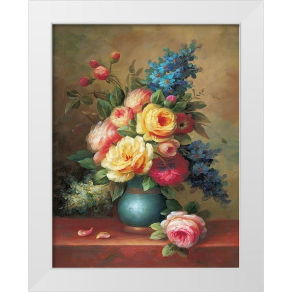 Yves, Jacques 15x18 White Modern Wood Framed Museum Art Print Titled - Classic Bouquet I