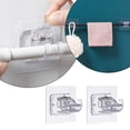 thumbnail image 2 of Asija Curtain Rod Brackets No Drilling 8 Pcs Self Adhesive White Sticky Wall Hooks For Nail Adjustable Curtain Rod Bracket Holder Wall Brackets Hanger For Towel Rod, 2 of 4