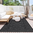 thumbnail image 2 of Garvee 9'x18' Outdoor Rug Waterproof Plastic Straw Rug, Reversible Outside Carpet UV Resistant Modern RV Mat for Backyard Garden Deck Poolside, Black, 2 of 6