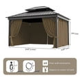 thumbnail image 2 of Kimunuk Outdoor Replacement Curtains for 10' X 12' Gazebo, Waterproof 4-Panels Khaki Gazebo Universal Privacy Sidewall Curtains with Zipper for Patio Garden Backyard, Curtain Only, 2 of 8