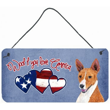 Carolines Treasures SC9942DS612 Woof if you love America Basenji Wall or Door Hanging Prints 6HX12W multicolor