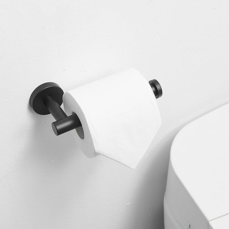 BWE Bathroom Toilet Paper Holder Stand Matte Black SUS304 Stainless Steel  RV Modern Freestanding Toilet Paper Roll Holder for Bathroom Kitchen and