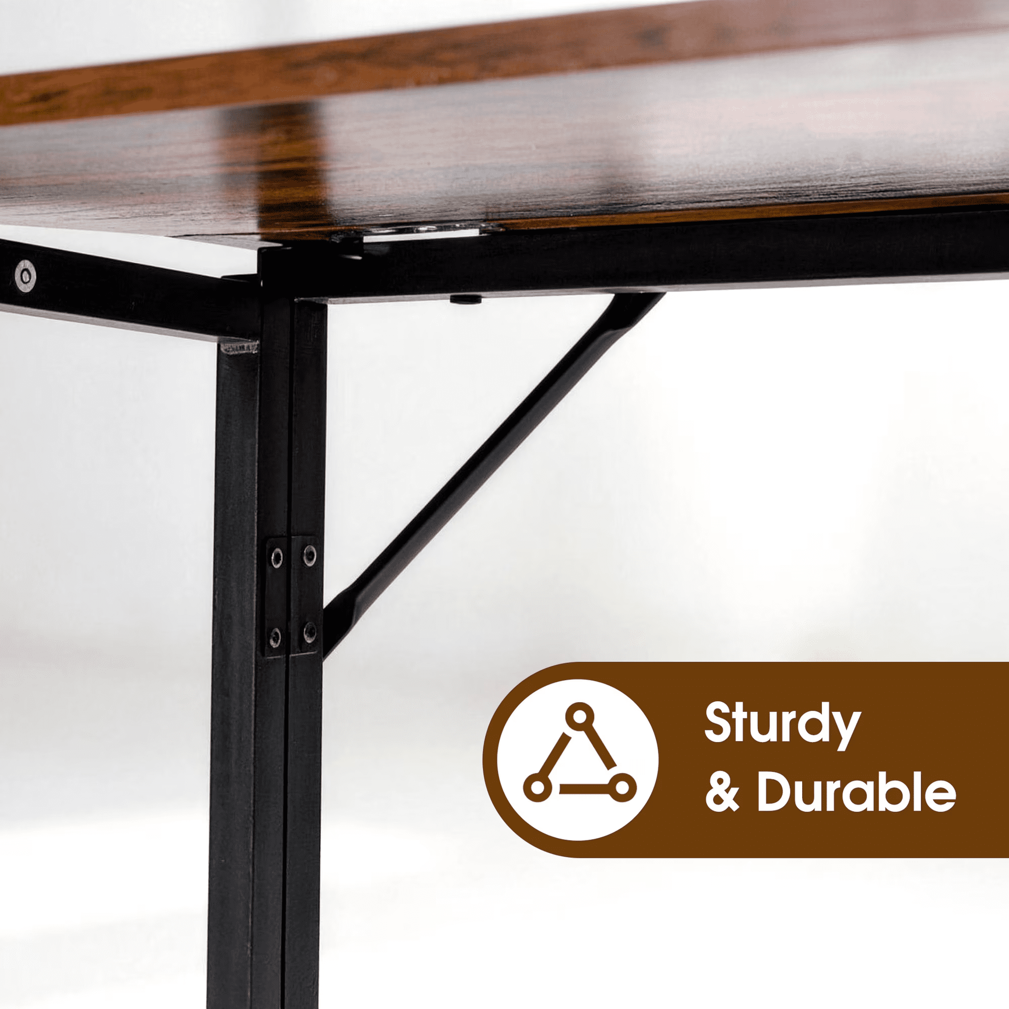 Homy Casa Folding Desk for Home Office, 31.5 Inch Compact Foldable Computer Writing Table, Portable Craft Sewing Table for Small Spaces, Vintage