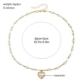 thumbnail image 5 of Stylish Heart Pearls Pendant Necklace Adjustable Chain Sweet Cool Fashionable Versatile Neckchain Jewelry Accessory, 5 of 14