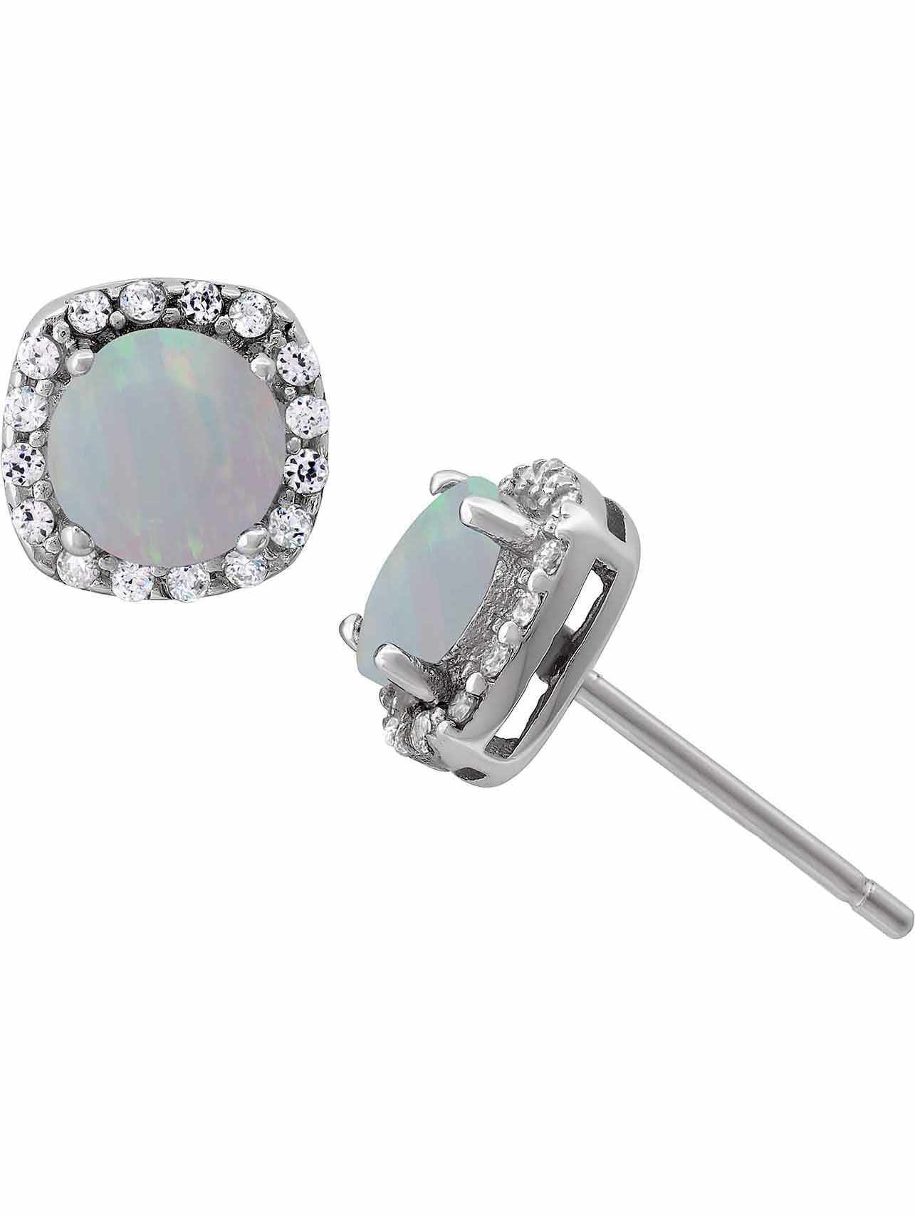 New Halo round multi micro CZ stones .925 Sterling Silver Stud Earrings Unisex