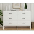 thumbnail image 3 of Richya 47.3'' Chest of Dresser 6 Drawers for Bedroom Adult, Storage Cabinet with Steel Frame,White, 3 of 12