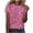 Pink, variant on Staron Spring Tops for Women Casual Short Sleeve Crew Neck Shiny Print Blouse Fashion Party Vacation Relaxed Basic Tee, Yellow XL