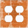 thumbnail image 3 of Metal Light Switch Plate Cover Romantic Paris Eiffel Tower Letter Orange PRS006, 3 of 13