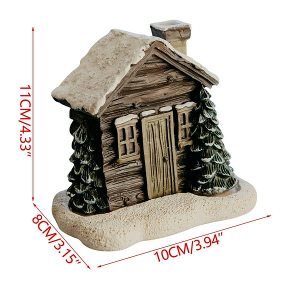 Log Cabin Incense Burner The Christmas Cottage, Chimney Resin Snow Cottage Incense Burner Sticks Accent