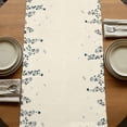 thumbnail image 5 of Navy Botanical 70 Inch Table Runner, Blue Dragonfly Flower Leaf Retro Style Farmhouse Dresser Scarf Cotton & Linen Tablerunner for Dining/Kitchen Island/Holiday Party Décor 13" x 70", 5 of 9